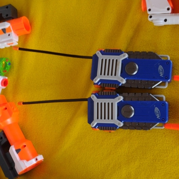 Nerf Kids Toy Walkie Talkie Set - Blue and Orange with Accessories - Picture 3 of 5